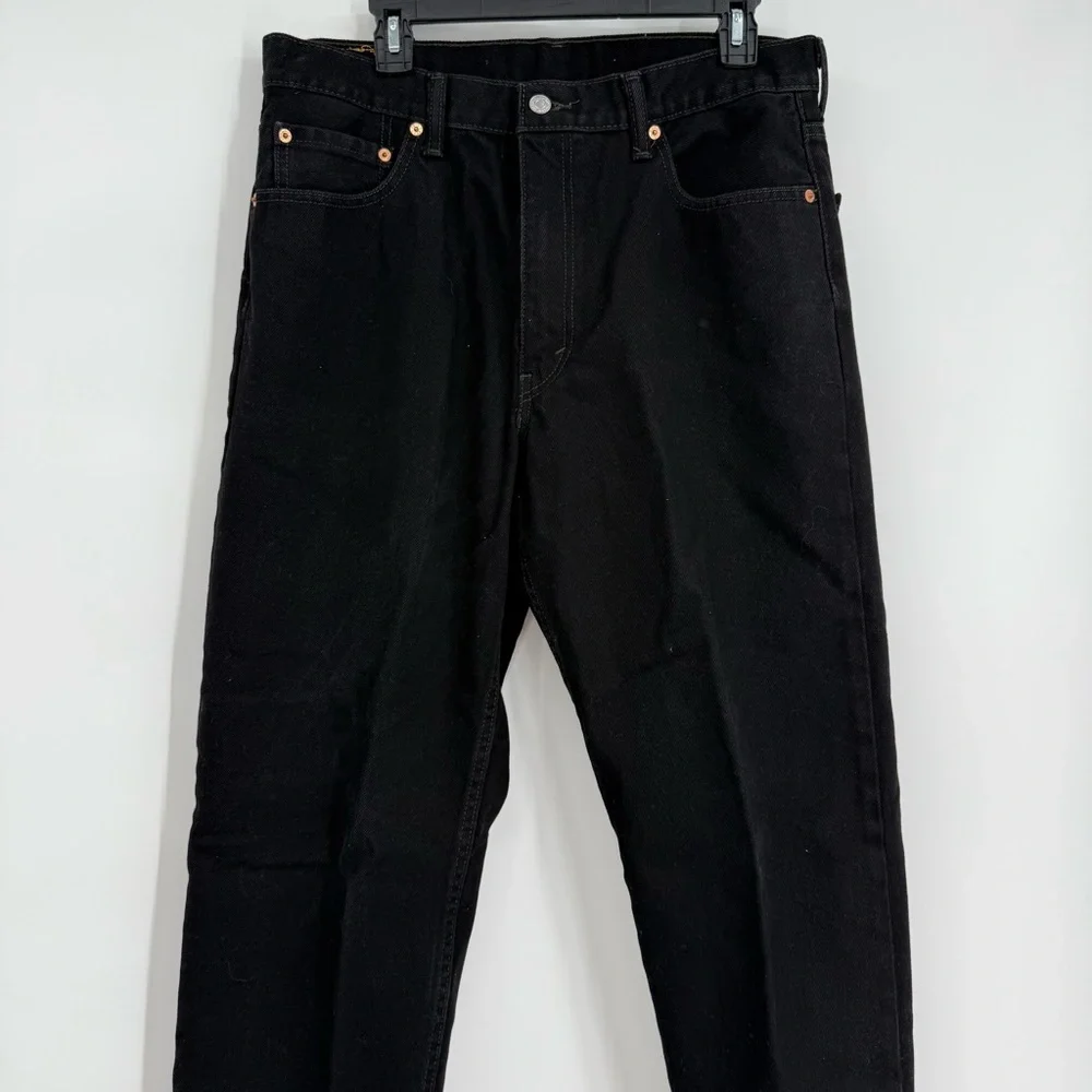 Levi's 550 Relaxed Fit Straight Black Denim Jeans Men Size 36x32 Style S40196